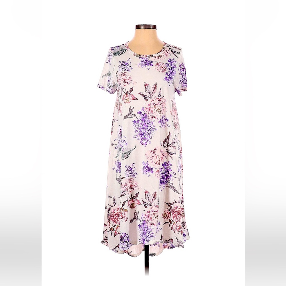 Lularoe Floral Carly with Hummingbirds Small